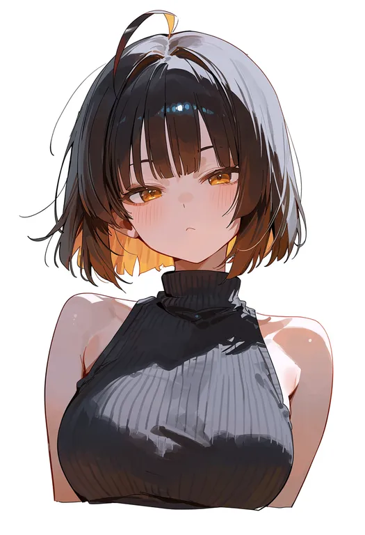 masterpiece, best quality, score_7, safe, yuuno scrya, solo, upper body, simple background — by k3scat, made with ComfyUI