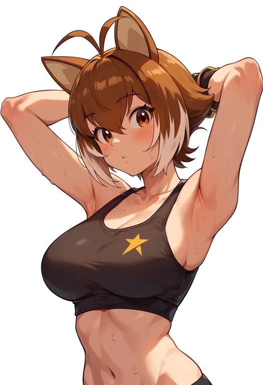 masterpiece, best quality, score_7, safe, makoto nanaya, solo, upper body, simple background — by k3scat, made with ComfyUI