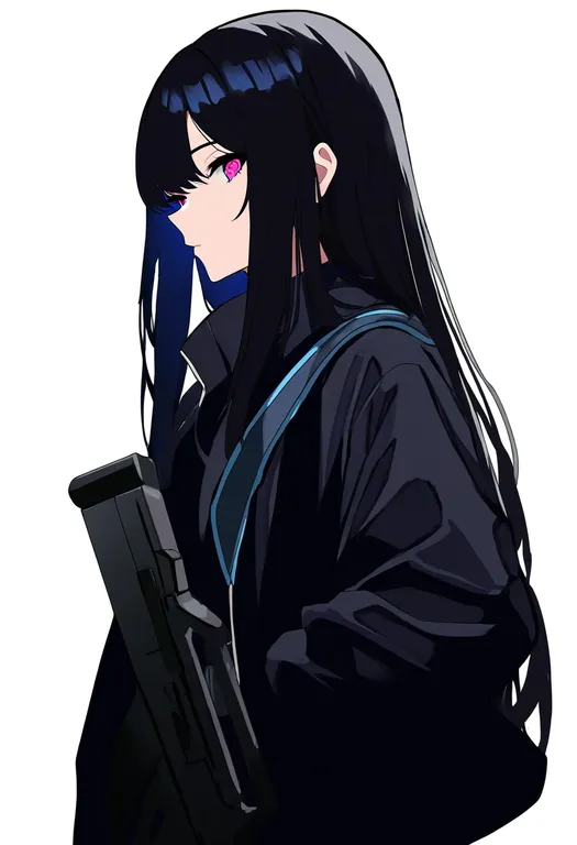 masterpiece, best quality, newest, absurdres, highres, safe, bullpup, 1girl, solo, simple_background — by k3scat, made with ComfyUI