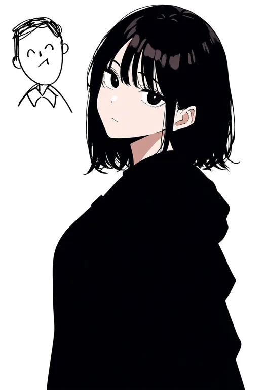 masterpiece, best quality, newest, absurdres, highres, safe, doodle_inset, 1girl, solo, simple_background — by k3scat, made with ComfyUI