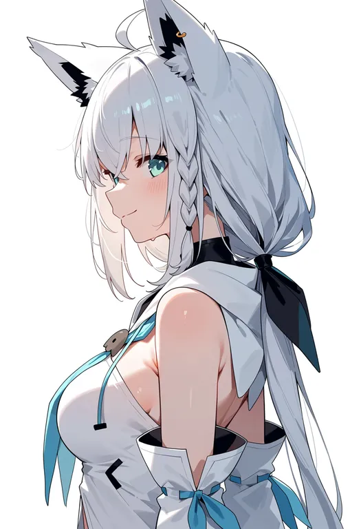 masterpiece, best quality, score_7, safe, shirakami fubuki, hololive, solo, upper body, simple background — by k3scat, made with ComfyUI
