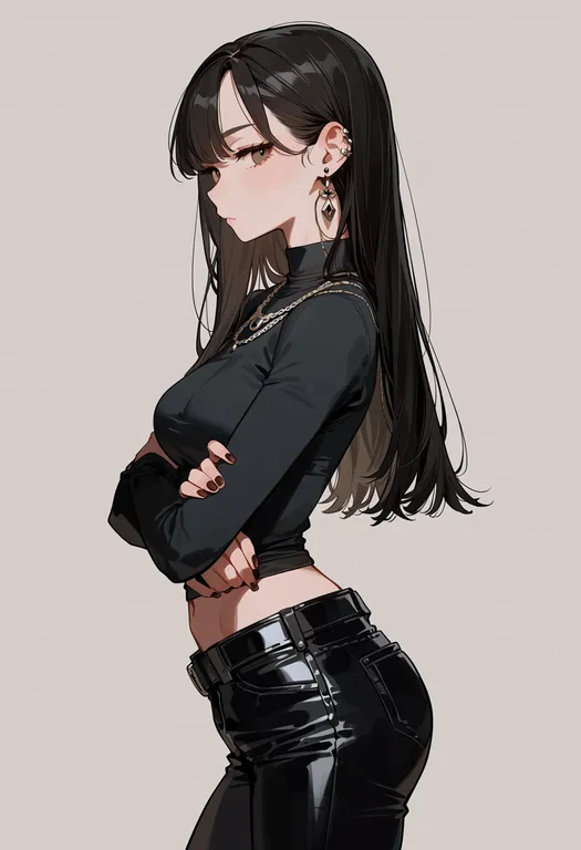 masterpiece, best quality, score_7, safe, multiple necklaces, 1girl, solo, simple background — by k3scat, made with ComfyUI