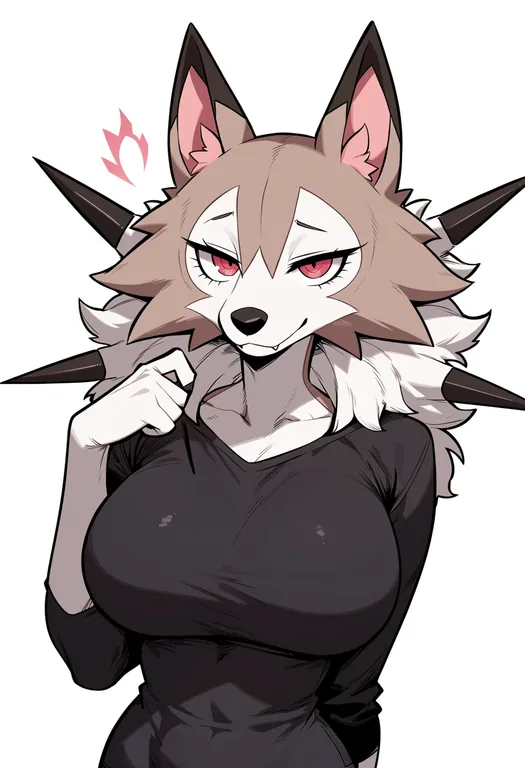 masterpiece, best quality, score_7, safe, lycanroc, solo, upper body, simple background — by k3scat, made with ComfyUI