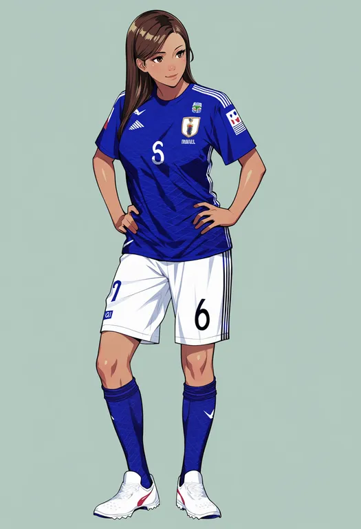 masterpiece, best quality, score_7, safe, 2014 fifa world cup, solo, full body, simple background — by k3scat, made with ComfyUI