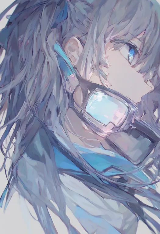 masterpiece, best quality, general, blue reflection (series), solo, simple background — by k3scat, made with ComfyUI