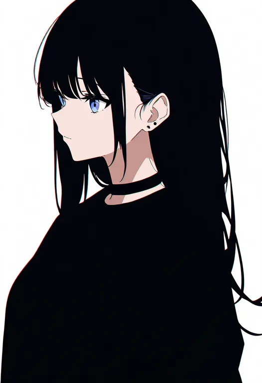 masterpiece, best quality, newest, absurdres, highres, safe, hair_behind_ear, 1girl, solo, simple_background — by k3scat, made with ComfyUI