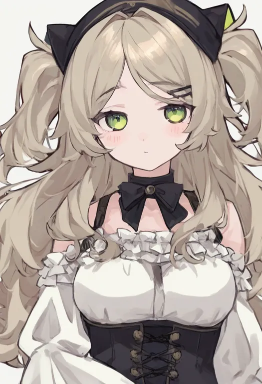 masterpiece, best quality, general, corset, 1girl, solo, upper body, simple background — by k3scat, made with ComfyUI