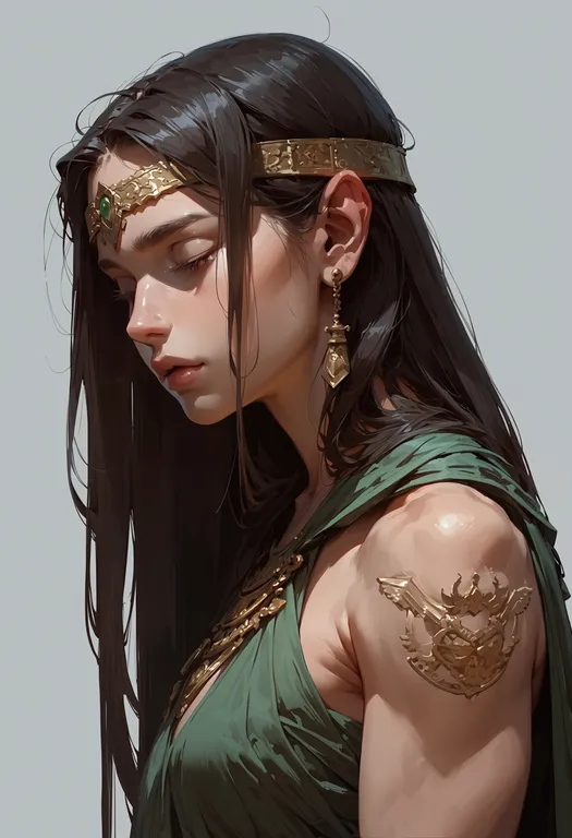 masterpiece, best quality, score_7, safe, demeter (mythology), mythology, solo, upper body, simple background — by k3scat, made with ComfyUI