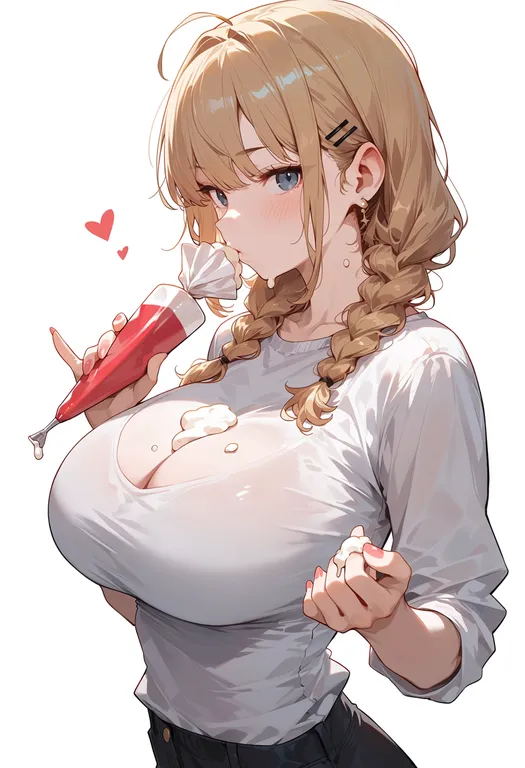 masterpiece, best quality, score_7, safe, icing, 1girl, solo, upper body, simple background — by k3scat, made with ComfyUI