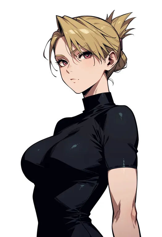 masterpiece, best quality, score_7, safe, riza hawkeye, solo, upper body, simple background — by k3scat, made with ComfyUI