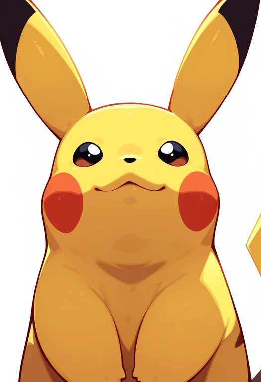 masterpiece, best quality, score_7, safe, pikachu, pokemon, solo, upper body, simple background — by k3scat, made with ComfyUI