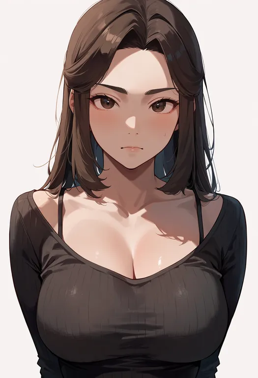 masterpiece, best quality, score_7, safe, tendo maya, solo, upper body, simple background — by k3scat, made with ComfyUI