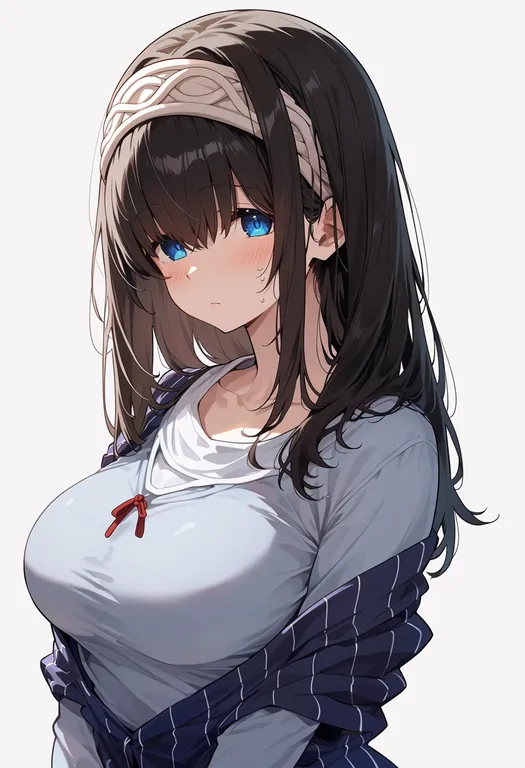 masterpiece, best quality, score_7, safe, sagisawa fumika, solo, upper body, simple background — by k3scat, made with ComfyUI