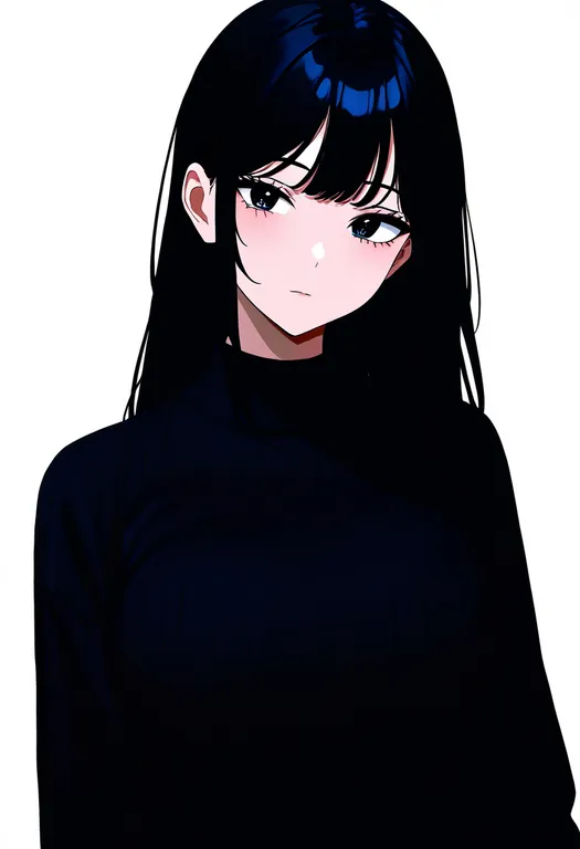 masterpiece, best quality, newest, absurdres, highres, safe, black_sweater, 1girl, solo, simple_background — by k3scat, made with ComfyUI