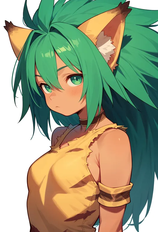 masterpiece, best quality, score_7, safe, cham cham, solo, upper body, simple background — by k3scat, made with ComfyUI