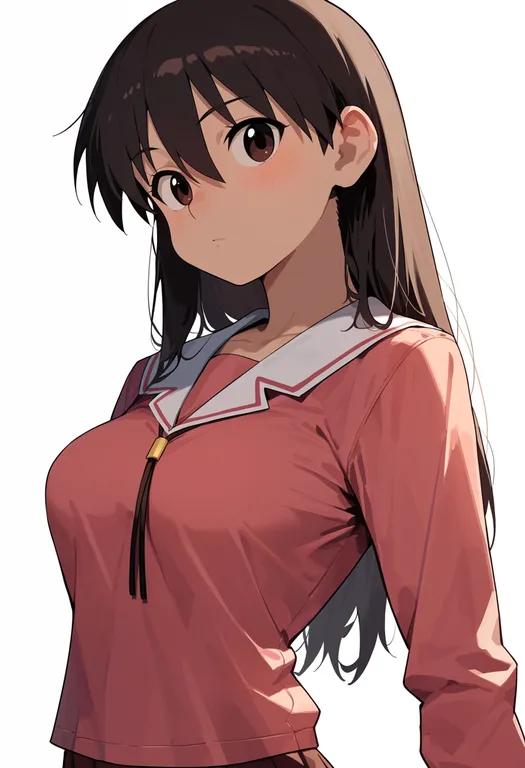 masterpiece, best quality, score_7, safe, sakaki (azumanga daioh), azumanga daioh, solo, upper body, simple background — by k3scat, made with ComfyUI