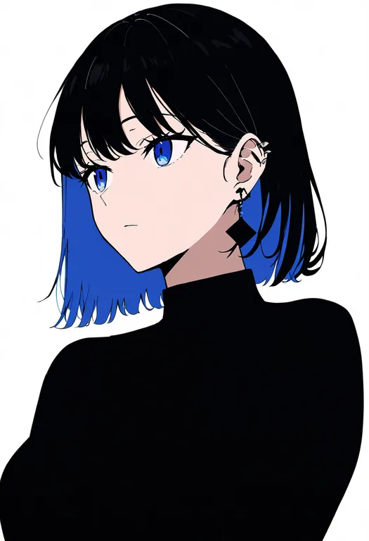 masterpiece, best quality, newest, absurdres, highres, safe, mismatched_earrings, 1girl, solo, simple_background — by k3scat, made with ComfyUI