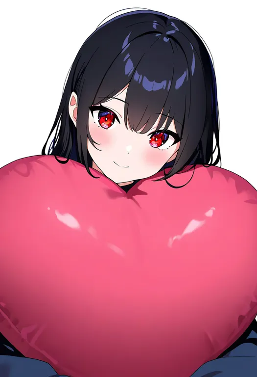 masterpiece, best quality, newest, absurdres, highres, safe, heart-shaped_pillow, 1girl, solo, simple_background — by k3scat, made with ComfyUI