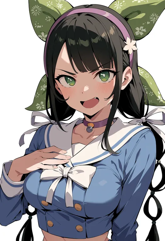 masterpiece, best quality, score_7, safe, chabashira tenko, solo, upper body, simple background — by k3scat, made with ComfyUI