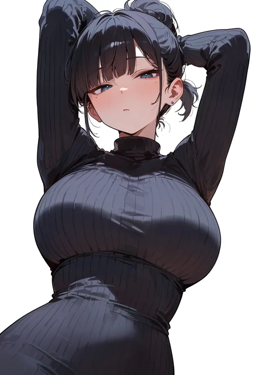 masterpiece, best quality, score_7, safe, soumen, 1girl, solo, upper body, simple background — by k3scat, made with ComfyUI