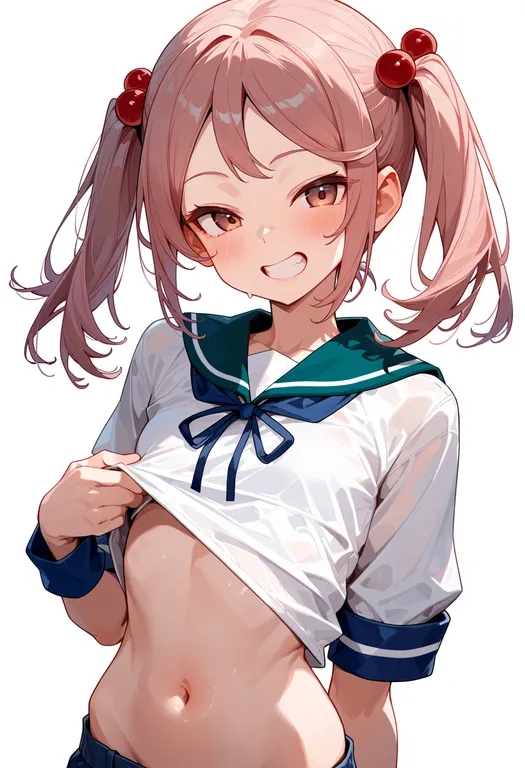 masterpiece, best quality, score_7, safe, sazanami (kancolle), solo, upper body, simple background — by k3scat, made with ComfyUI