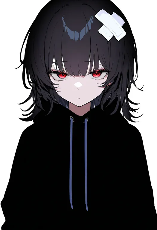 masterpiece, best quality, newest, absurdres, highres, safe, bandaid_on_head, 1girl, solo, simple_background — by k3scat, made with ComfyUI