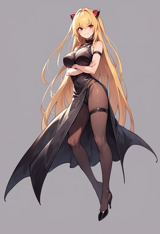 masterpiece, best quality, score_7, safe, to love-ru, solo, simple background — by k3scat, made with ComfyUI