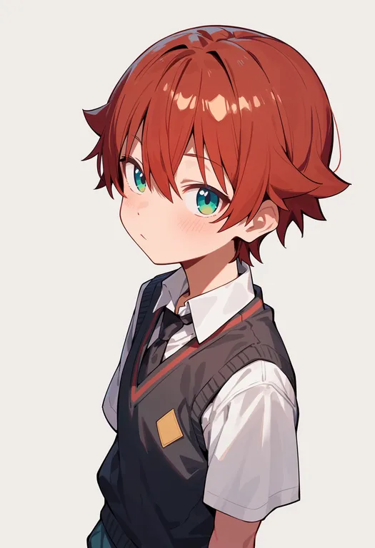 masterpiece, best quality, score_7, safe, hibiki yuuta, solo, upper body, simple background — by k3scat, made with ComfyUI