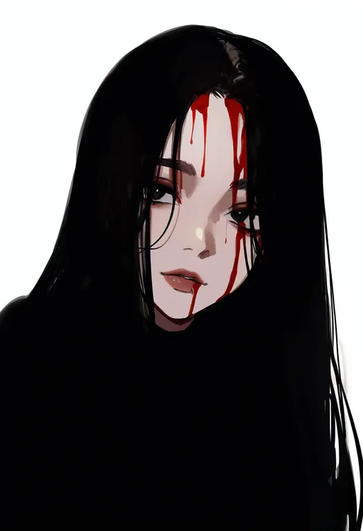 masterpiece, best quality, newest, absurdres, highres, safe, blood_from_forehead, 1girl, solo, simple_background — by k3scat, made with ComfyUI