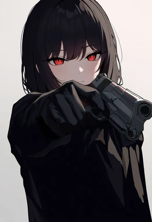 masterpiece, best quality, newest, absurdres, highres, safe, m1911, 1girl, solo, simple_background — by k3scat, made with ComfyUI