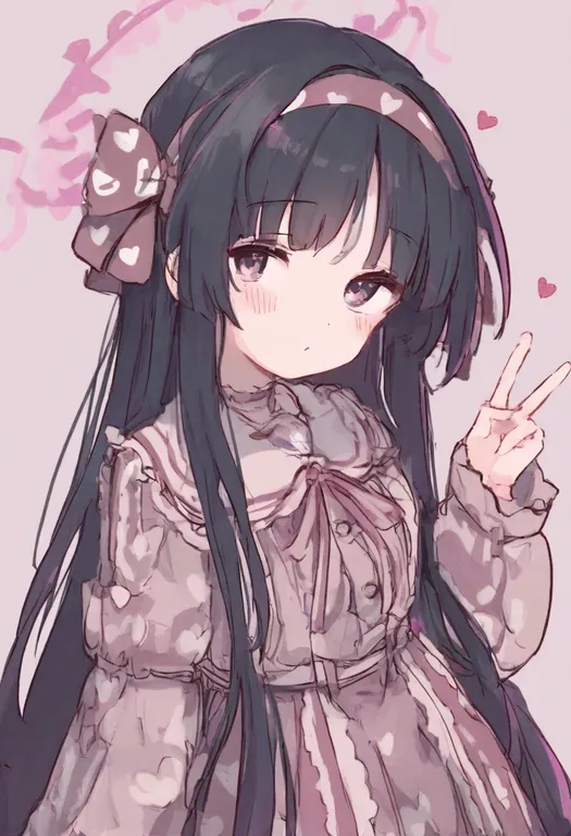 masterpiece, best quality, general, heart print, 1girl, solo, simple background — by k3scat, made with ComfyUI