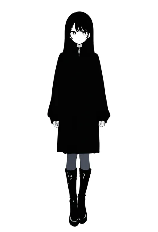masterpiece, best quality, newest, absurdres, highres, safe, fold-over_boots, 1girl, solo, simple_background — by k3scat, made with ComfyUI