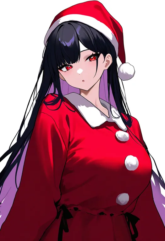 masterpiece, best quality, newest, absurdres, highres, safe, christmas_stocking, 1girl, solo, simple_background — by k3scat, made with ComfyUI
