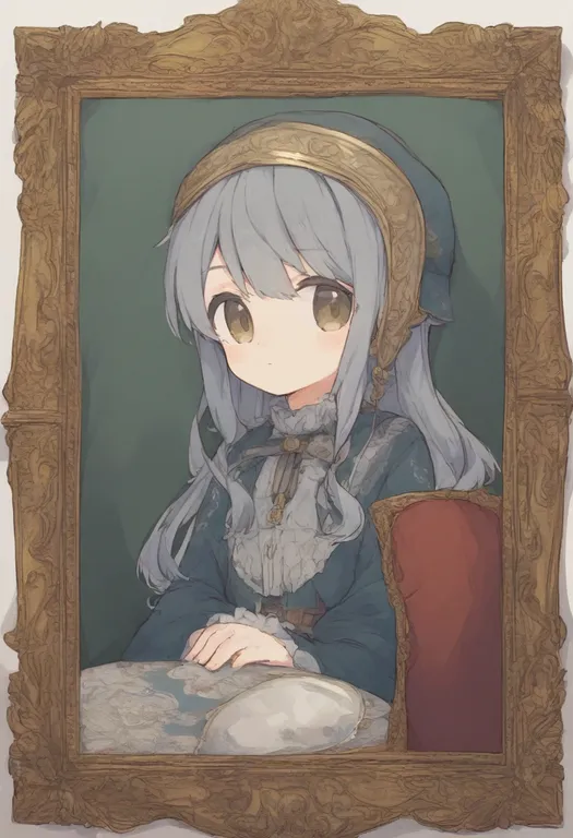 masterpiece, best quality, general, picture frame, 1girl, solo, simple background — by k3scat, made with ComfyUI