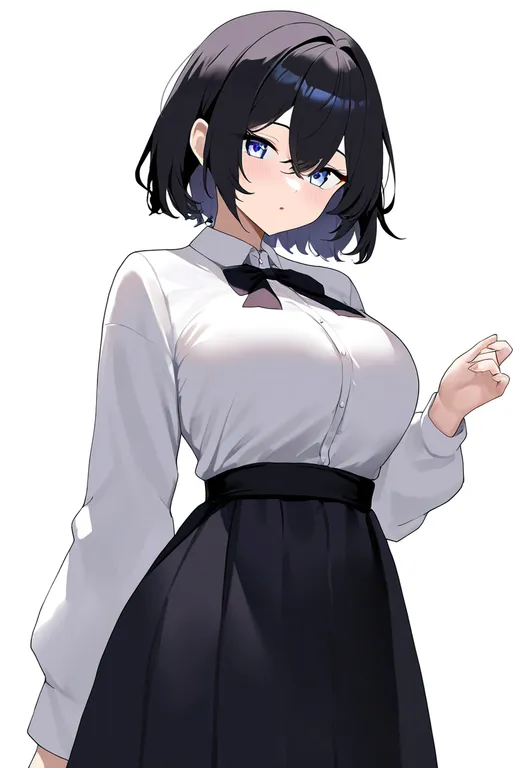 masterpiece, best quality, newest, absurdres, highres, safe, pear-shaped_figure, 1girl, solo, simple_background — by k3scat, made with ComfyUI