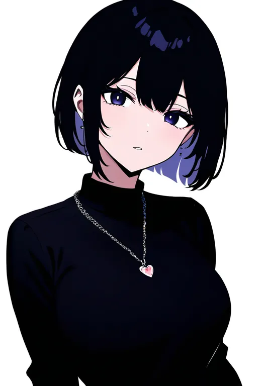 masterpiece, best quality, newest, absurdres, highres, safe, heart_pendant, 1girl, solo, simple_background — by k3scat, made with ComfyUI