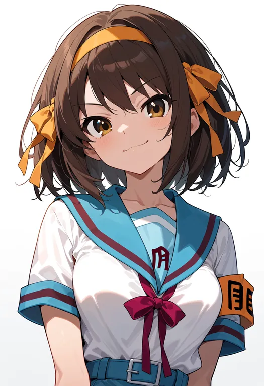 masterpiece, best quality, score_7, safe, suzumiya haruhi, suzumiya haruhi no yuuutsu, solo, upper body… — by k3scat, made with ComfyUI
