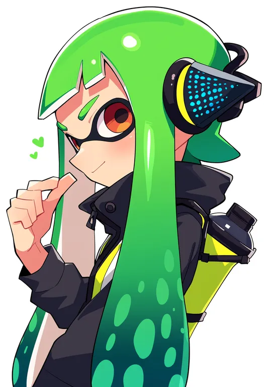 masterpiece, best quality, score_7, safe, agent 3 (splatoon), solo, upper body, simple background — by k3scat, made with ComfyUI