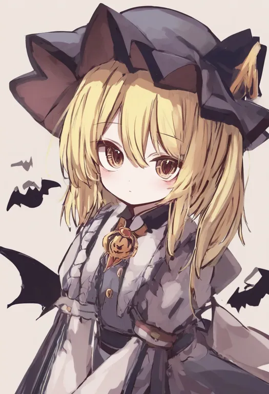 masterpiece, best quality, general, bat (animal), 1girl, solo, simple background — by k3scat, made with ComfyUI