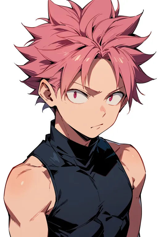 masterpiece, best quality, score_7, safe, natsu dragneel, solo, upper body, simple background — by k3scat, made with ComfyUI