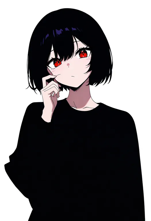 masterpiece, best quality, newest, absurdres, highres, safe, scratching_cheek, 1girl, solo, simple_background — by k3scat, made with ComfyUI