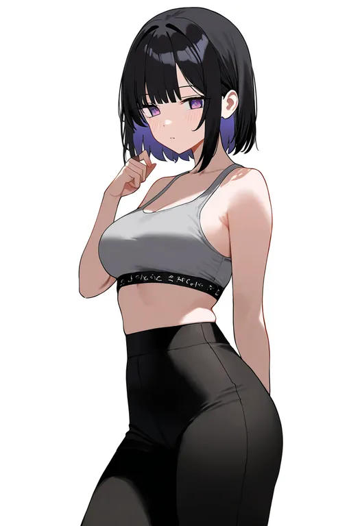 masterpiece, best quality, newest, absurdres, highres, safe, organic_bra, 1girl, solo, simple_background — by k3scat, made with ComfyUI