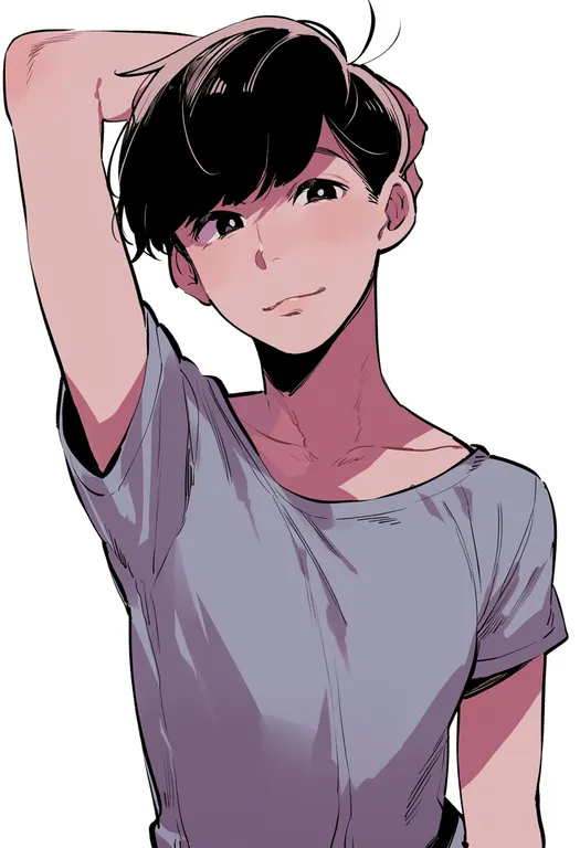 masterpiece, best quality, score_7, safe, matsuno osomatsu, solo, upper body, simple background — by k3scat, made with ComfyUI