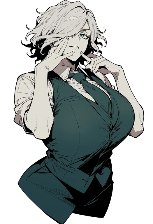 masterpiece, best quality, score_7, safe, edmond dantes (fate), solo, upper body, simple background — by k3scat, made with ComfyUI