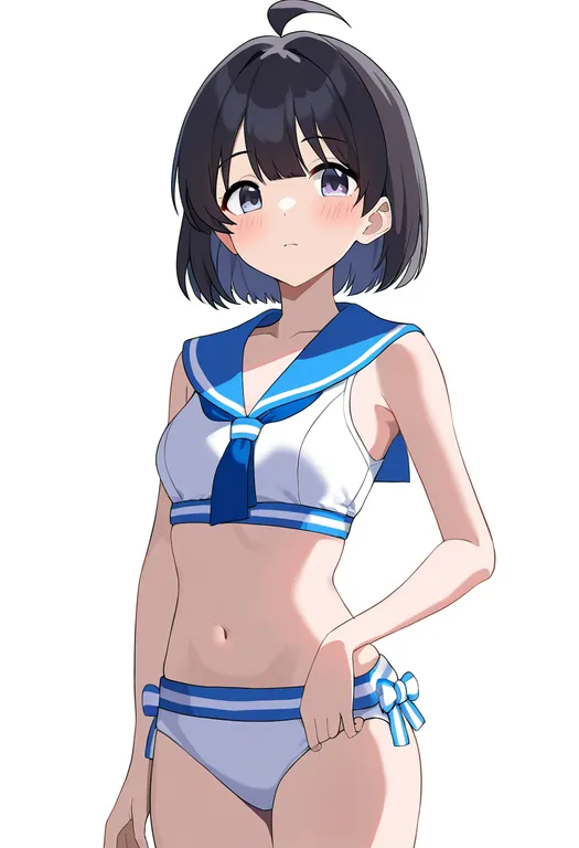 masterpiece, best quality, newest, absurdres, highres, safe, sailor_swimsuit_(idolmaster), 1girl, solo… — by k3scat, made with ComfyUI