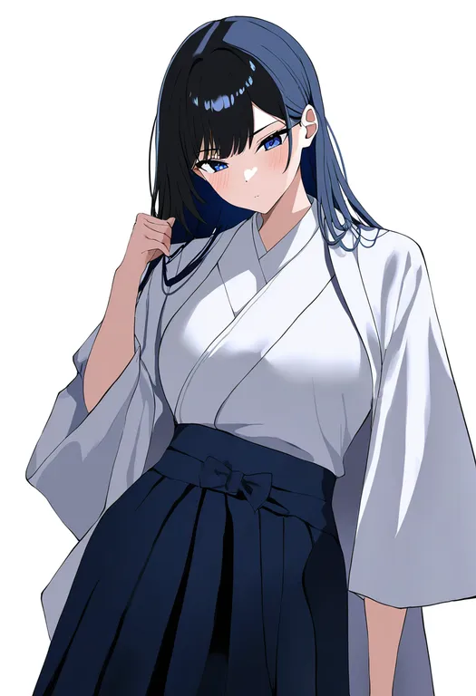 masterpiece, best quality, newest, absurdres, highres, safe, white_haori, 1girl, solo, simple_background — by k3scat, made with ComfyUI