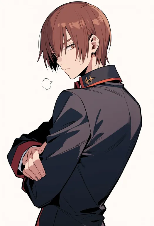 masterpiece, best quality, score_7, safe, natsume kyousuke, solo, upper body, simple background — by k3scat, made with ComfyUI