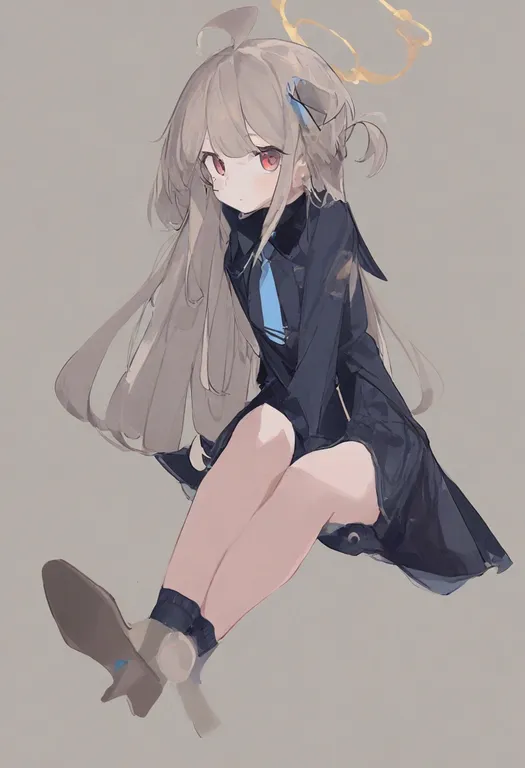 masterpiece, best quality, general, legs together, 1girl, solo, simple background — by k3scat, made with ComfyUI