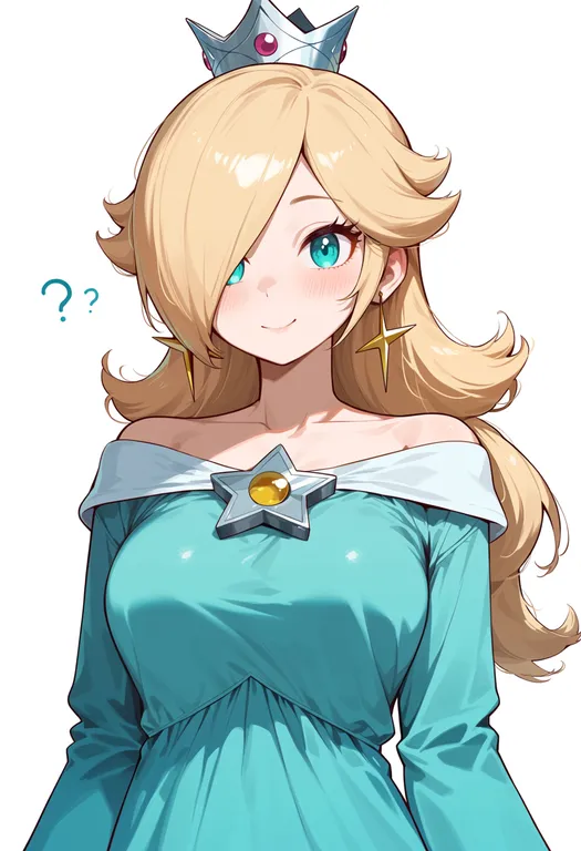 masterpiece, best quality, score_7, safe, rosalina, solo, upper body, simple background — by k3scat, made with ComfyUI