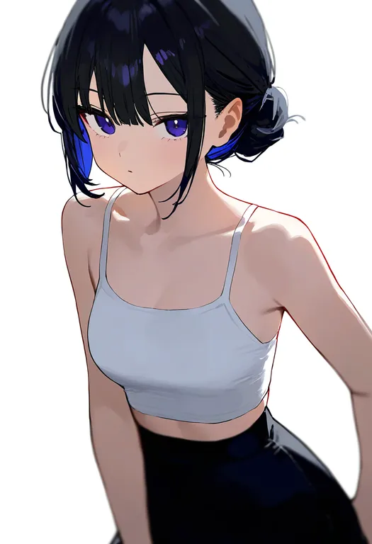 masterpiece, best quality, newest, absurdres, highres, safe, white_tube_top, 1girl, solo, simple_background — by k3scat, made with ComfyUI